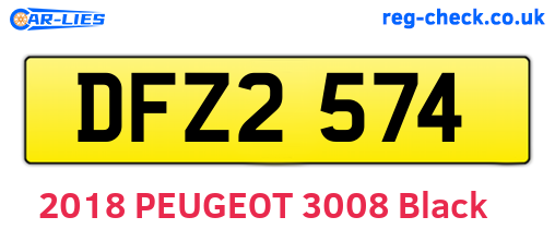 DFZ2574 are the vehicle registration plates.