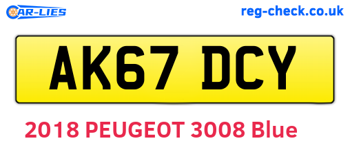 AK67DCY are the vehicle registration plates.