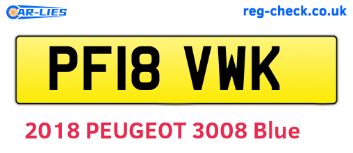 PF18VWK are the vehicle registration plates.