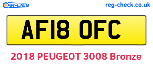 AF18OFC are the vehicle registration plates.
