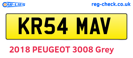 KR54MAV are the vehicle registration plates.