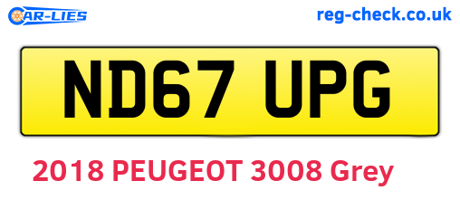 ND67UPG are the vehicle registration plates.