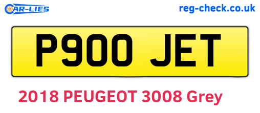 P900JET are the vehicle registration plates.