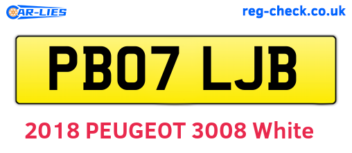 PB07LJB are the vehicle registration plates.