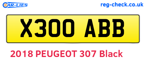 X300ABB are the vehicle registration plates.