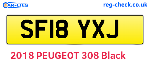 SF18YXJ are the vehicle registration plates.