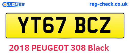 YT67BCZ are the vehicle registration plates.