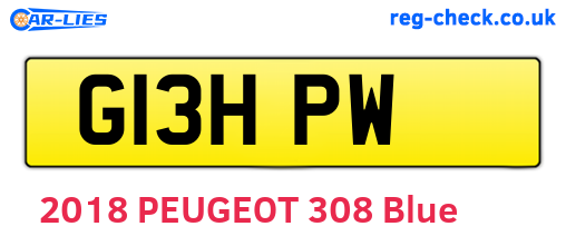 G13HPW are the vehicle registration plates.