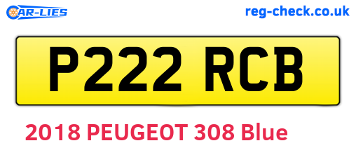 P222RCB are the vehicle registration plates.