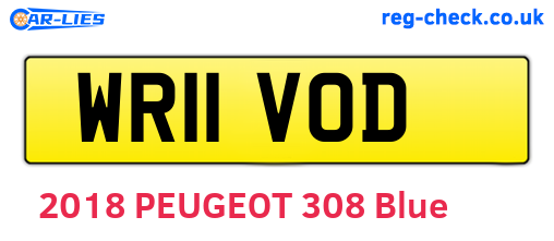 WR11VOD are the vehicle registration plates.