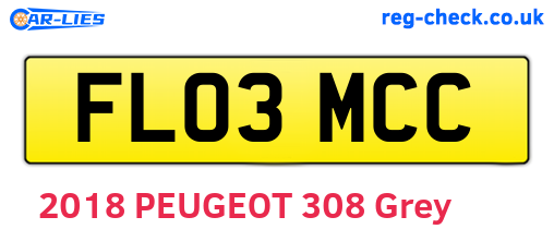 FL03MCC are the vehicle registration plates.