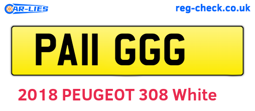 PA11GGG are the vehicle registration plates.