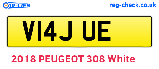 V14JUE are the vehicle registration plates.