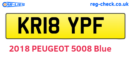 KR18YPF are the vehicle registration plates.