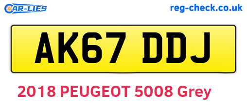 AK67DDJ are the vehicle registration plates.