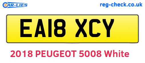 EA18XCY are the vehicle registration plates.