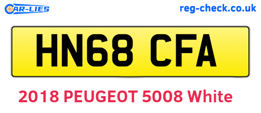 HN68CFA are the vehicle registration plates.