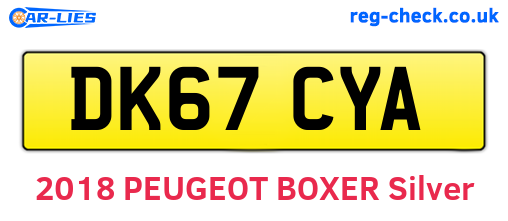 DK67CYA are the vehicle registration plates.