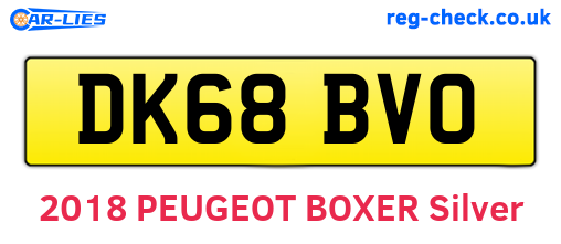 DK68BVO are the vehicle registration plates.