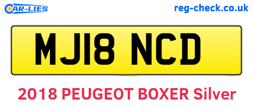 MJ18NCD are the vehicle registration plates.