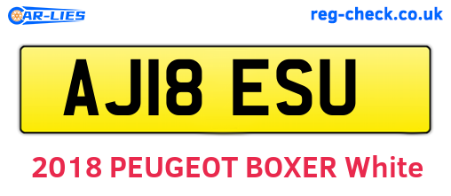 AJ18ESU are the vehicle registration plates.