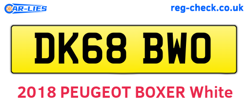 DK68BWO are the vehicle registration plates.