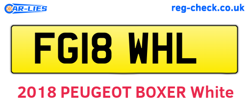 FG18WHL are the vehicle registration plates.