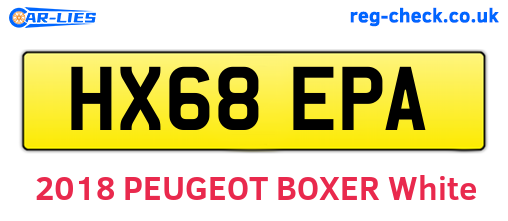 HX68EPA are the vehicle registration plates.