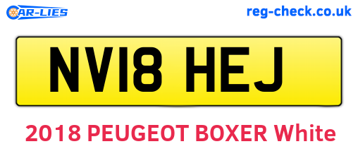 NV18HEJ are the vehicle registration plates.