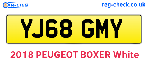 YJ68GMY are the vehicle registration plates.