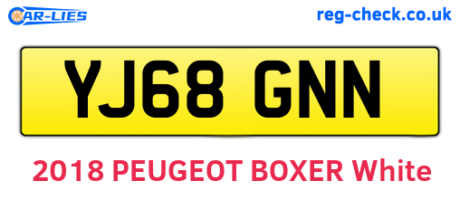 YJ68GNN are the vehicle registration plates.