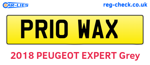 PR10WAX are the vehicle registration plates.