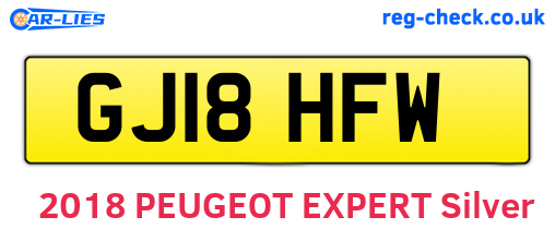GJ18HFW are the vehicle registration plates.