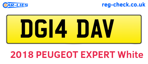 DG14DAV are the vehicle registration plates.