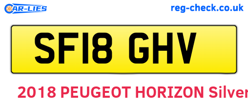 SF18GHV are the vehicle registration plates.