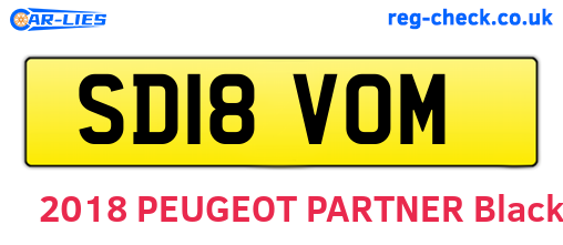 SD18VOM are the vehicle registration plates.