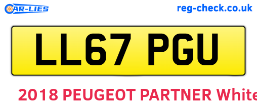 LL67PGU are the vehicle registration plates.