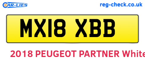 MX18XBB are the vehicle registration plates.