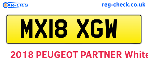 MX18XGW are the vehicle registration plates.