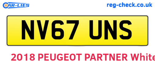 NV67UNS are the vehicle registration plates.
