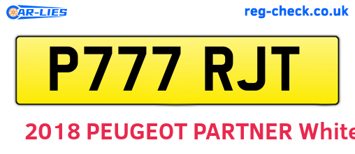 P777RJT are the vehicle registration plates.