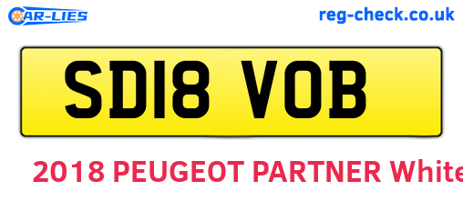 SD18VOB are the vehicle registration plates.