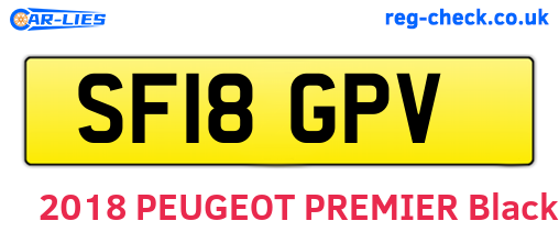 SF18GPV are the vehicle registration plates.