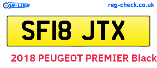 SF18JTX are the vehicle registration plates.