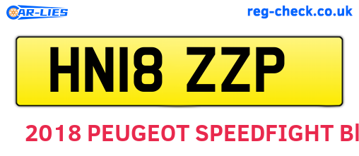 HN18ZZP are the vehicle registration plates.