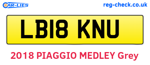 LB18KNU are the vehicle registration plates.