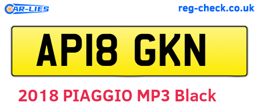 AP18GKN are the vehicle registration plates.