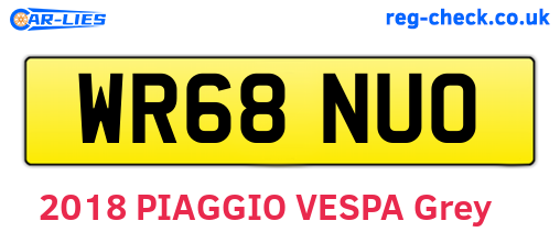 WR68NUO are the vehicle registration plates.
