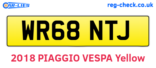 WR68NTJ are the vehicle registration plates.