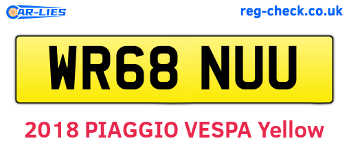 WR68NUU are the vehicle registration plates.
